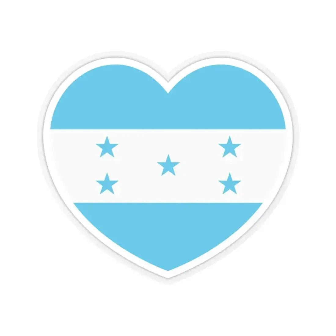 Heart Flag of Honduras - STICKER Vinyl Kiss-Cut Decal 4 Inch Transparent - The Sticker Space