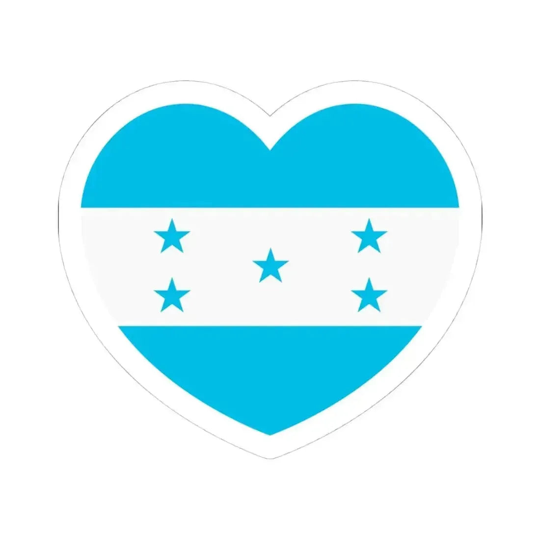 Heart Flag of Honduras - STICKER Vinyl Kiss-Cut Decal 4 Inch White - The Sticker Space