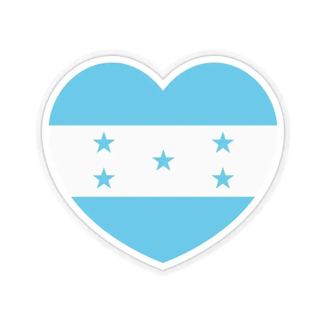 Heart Flag of Honduras - STICKER Vinyl Kiss-Cut Decal 6 Inch Transparent - The Sticker Space