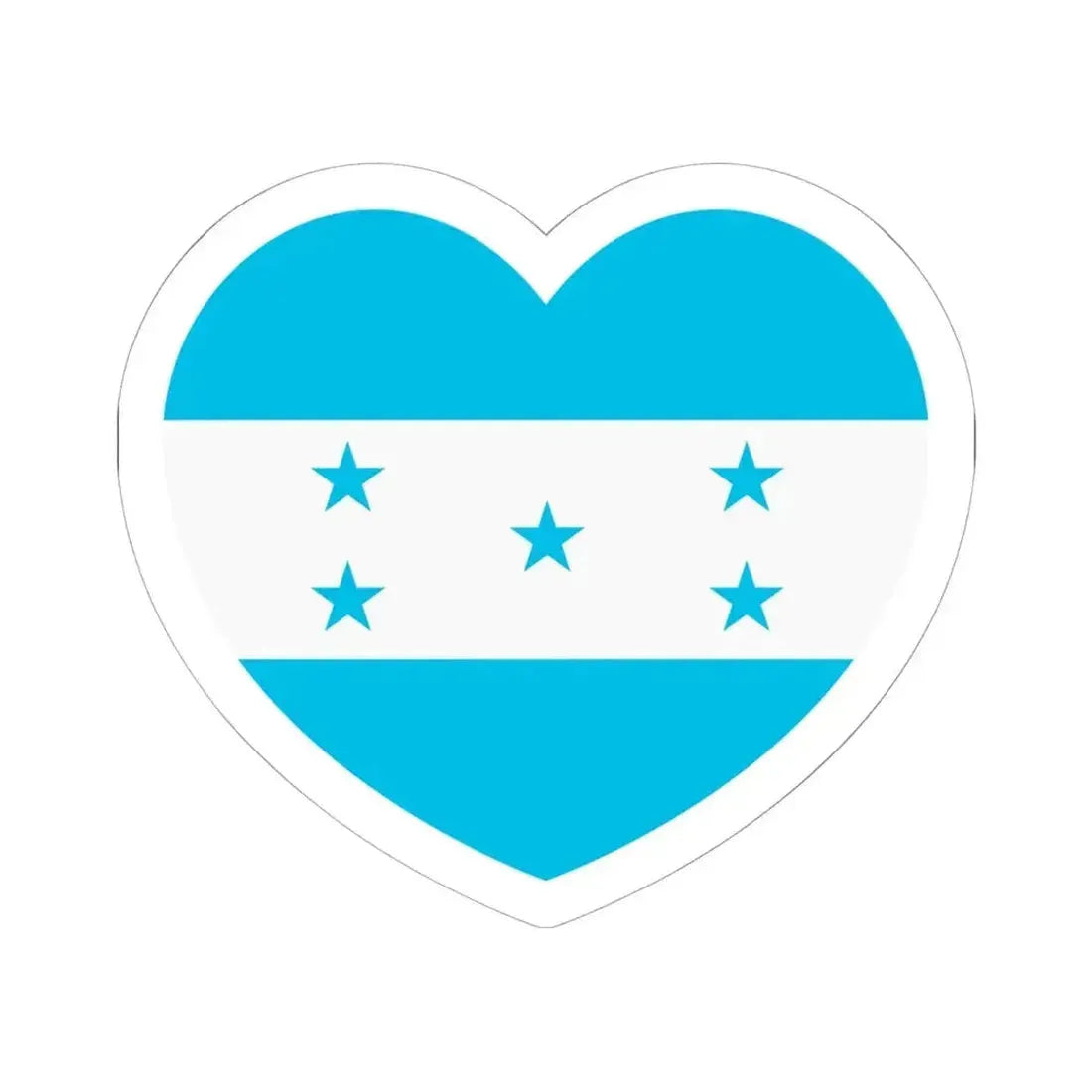Heart Flag of Honduras - STICKER Vinyl Kiss-Cut Decal 6 Inch White - The Sticker Space