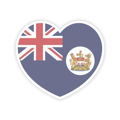 Heart Flag of Hong Kong 1959-1997 - STICKER Vinyl Kiss-Cut Decal 2 Inch Transparent - The Sticker Space