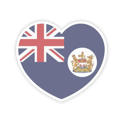Heart Flag of Hong Kong 1959-1997 - STICKER Vinyl Kiss-Cut Decal 3 Inch Transparent - The Sticker Space