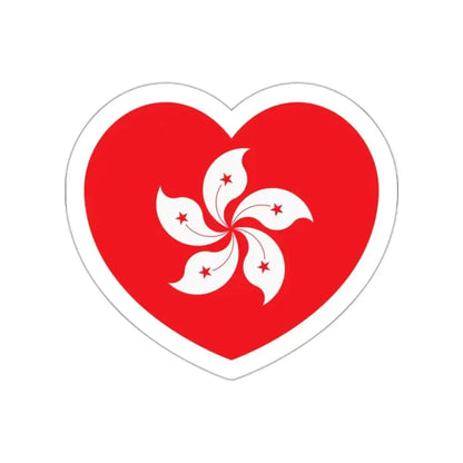 Heart Flag of Hong Kong - STICKER Vinyl Die-Cut Decal White Die-Cut 2 Inch - The Sticker Space