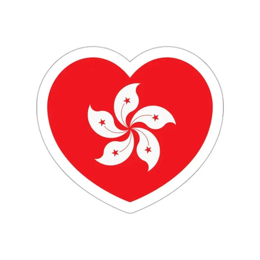 Heart Flag of Hong Kong - STICKER Vinyl Die-Cut Decal White Die-Cut 2 Inch - The Sticker Space