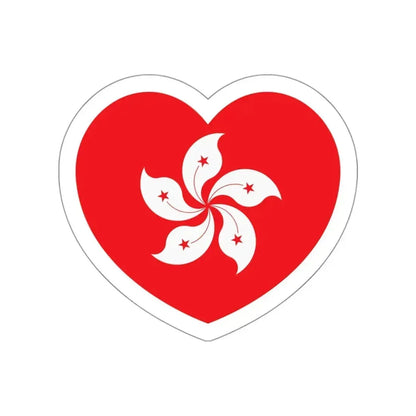 Heart Flag of Hong Kong - STICKER Vinyl Die-Cut Decal White Die-Cut 3 Inch - The Sticker Space