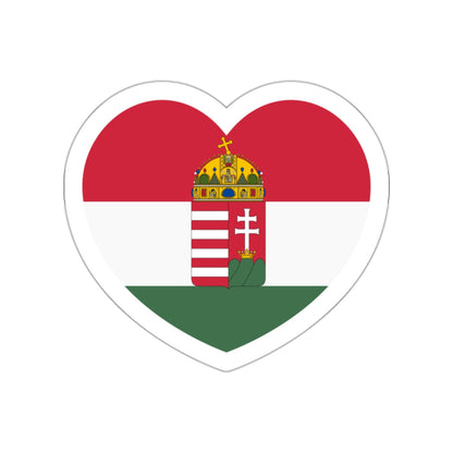 Heart Flag of Hungary 1848-1849, 1867-1869 - STICKER Vinyl Die-Cut Decal-White-The Sticker Space