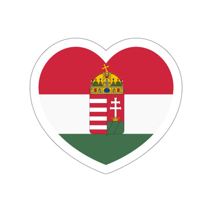 Heart Flag of Hungary 1848-1849, 1867-1869 - STICKER Vinyl Die-Cut Decal-White-The Sticker Space