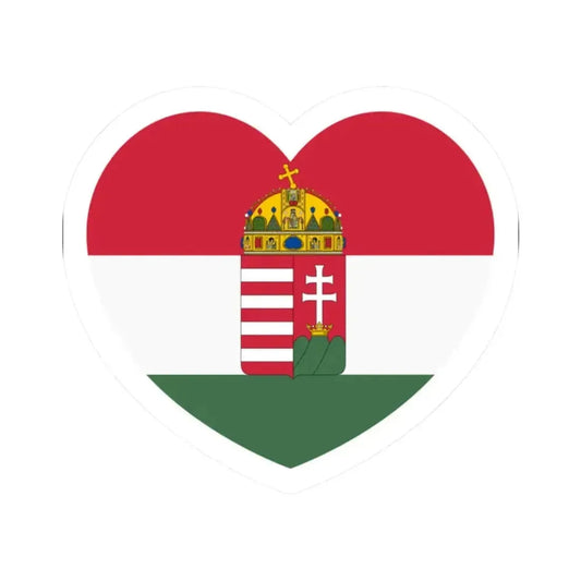 Heart Flag of Hungary 1848-1849, 1867-1869 - STICKER Vinyl Kiss-Cut Decal 2 Inch White - The Sticker Space