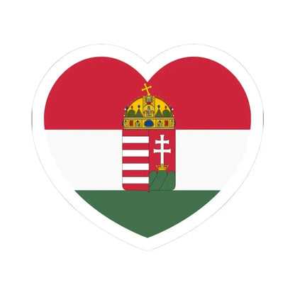Heart Flag of Hungary 1848-1849, 1867-1869 - STICKER Vinyl Kiss-Cut Decal 3 Inch White - The Sticker Space