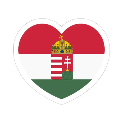 Heart Flag of Hungary 1848-1849, 1867-1869 - STICKER Vinyl Kiss-Cut Decal 6 Inch White - The Sticker Space