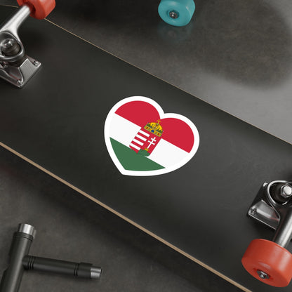 Heart Flag of Hungary 1869-1874 - STICKER Vinyl Die-Cut Decal-The Sticker Space