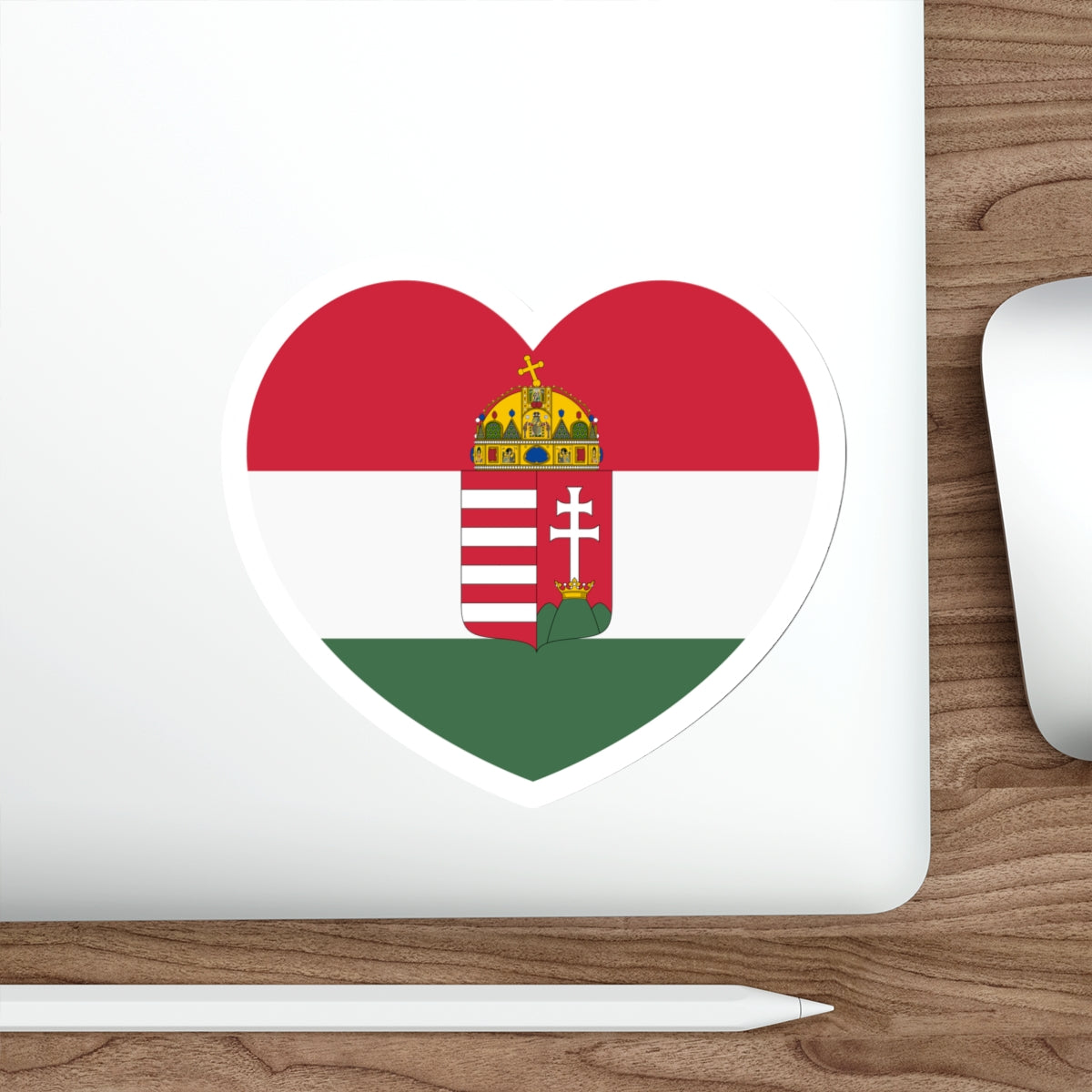 Heart Flag of Hungary 1869-1874 - STICKER Vinyl Die-Cut Decal-The Sticker Space