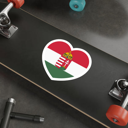 Heart Flag of Hungary 1869-1874 - STICKER Vinyl Die-Cut Decal-The Sticker Space