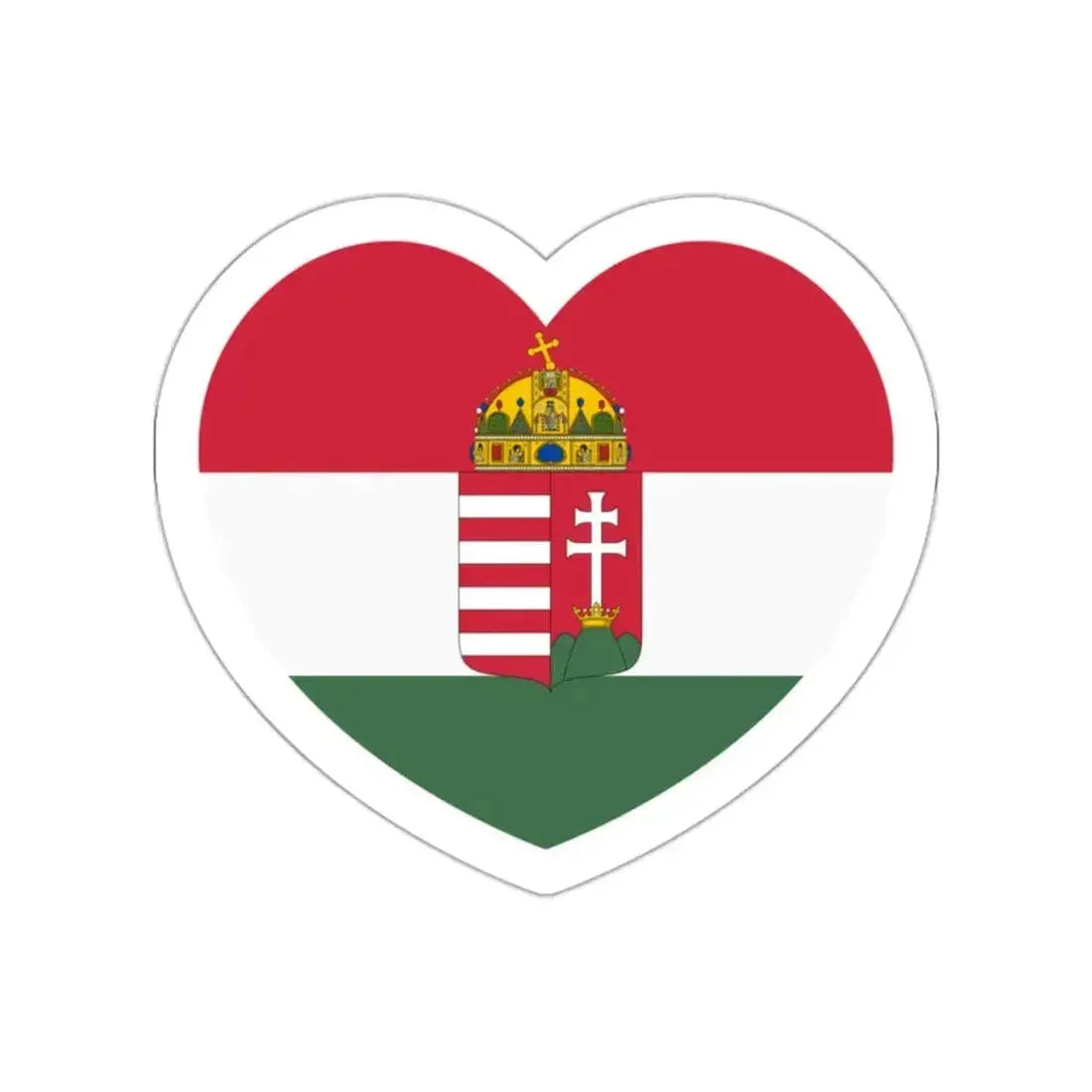 Heart Flag of Hungary 1869-1874 - STICKER Vinyl Die-Cut Decal White Die-Cut 2 Inch - The Sticker Space