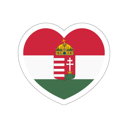 Heart Flag of Hungary 1869-1874 - STICKER Vinyl Die-Cut Decal-White-The Sticker Space