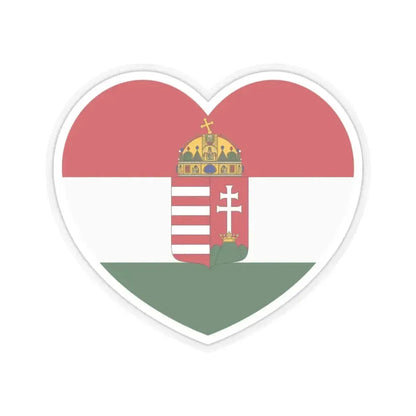 Heart Flag of Hungary 1869-1874 - STICKER Vinyl Kiss-Cut Decal 3 Inch Transparent - The Sticker Space