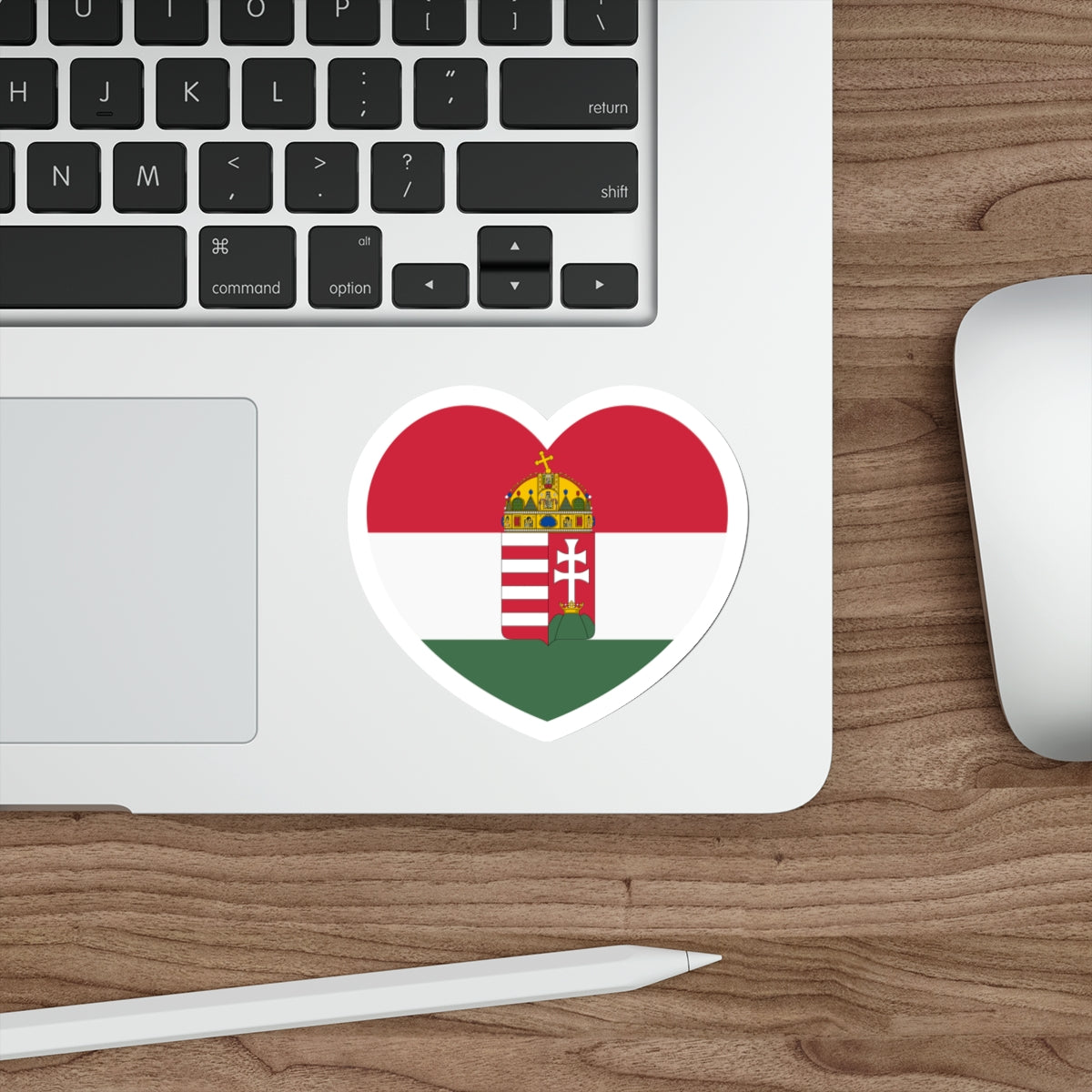 Heart Flag of Hungary 1874-1896 - STICKER Vinyl Die-Cut Decal-The Sticker Space