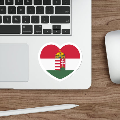 Heart Flag of Hungary 1874-1896 - STICKER Vinyl Die-Cut Decal-The Sticker Space