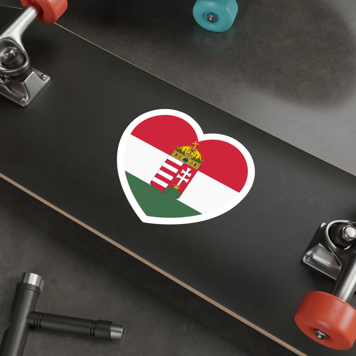 Heart Flag of Hungary 1874-1896 - STICKER Vinyl Die-Cut Decal-The Sticker Space