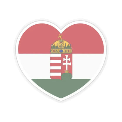 Heart Flag of Hungary 1874-1896 - STICKER Vinyl Kiss-Cut Decal 2 Inch Transparent - The Sticker Space