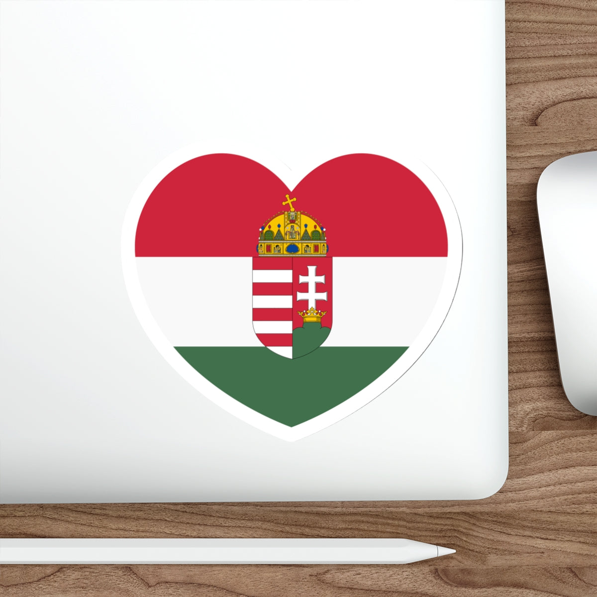 Heart Flag of Hungary 1896-1915 - STICKER Vinyl Die-Cut Decal-The Sticker Space