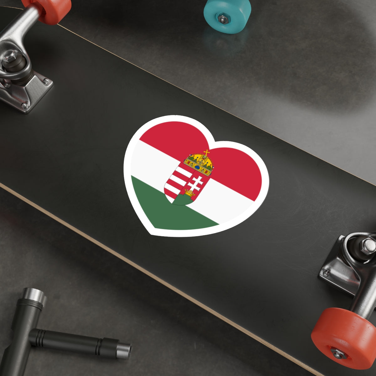 Heart Flag of Hungary 1896-1915 - STICKER Vinyl Die-Cut Decal-The Sticker Space