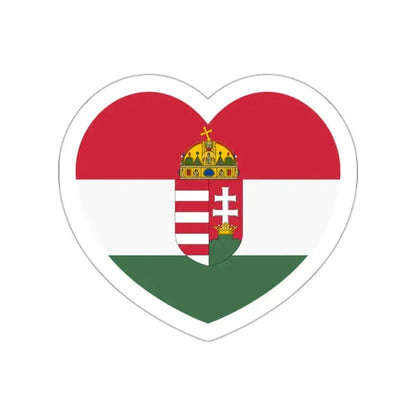 Heart Flag of Hungary 1896-1915 - STICKER Vinyl Die-Cut Decal White Die-Cut 2 Inch - The Sticker Space