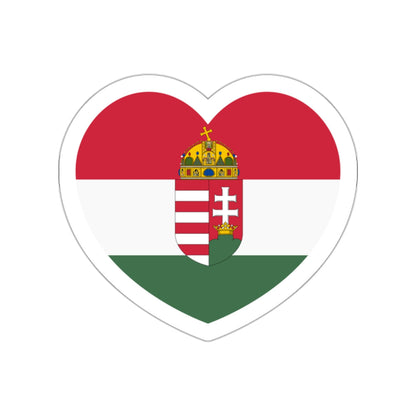 Heart Flag of Hungary 1896-1915 - STICKER Vinyl Die-Cut Decal-White-The Sticker Space