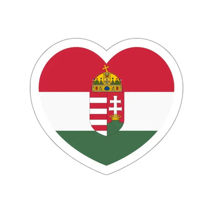 Heart Flag of Hungary 1896-1915 - STICKER Vinyl Die-Cut Decal White Die-Cut 3 Inch - The Sticker Space