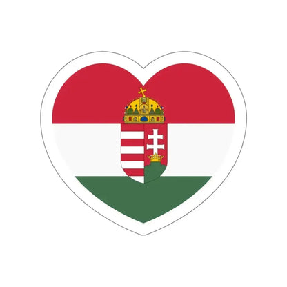 Heart Flag of Hungary 1896-1915 - STICKER Vinyl Die-Cut Decal White Die-Cut 6 Inch - The Sticker Space