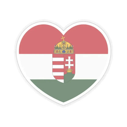 Heart Flag of Hungary 1896-1915 - STICKER Vinyl Kiss-Cut Decal 2 Inch Transparent - The Sticker Space