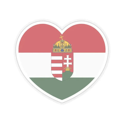 Heart Flag of Hungary 1896-1915 - STICKER Vinyl Kiss-Cut Decal 4 Inch Transparent - The Sticker Space