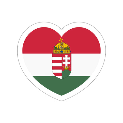 Heart Flag of Hungary 1915-1918, 1919-1946 - STICKER Vinyl Die-Cut Decal-White-The Sticker Space