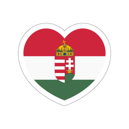 Heart Flag of Hungary 1915-1918, 1919-1946 - STICKER Vinyl Die-Cut Decal-White-The Sticker Space