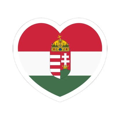 Heart Flag of Hungary 1915-1918, 1919-1946 - STICKER Vinyl Kiss-Cut Decal 4 Inch White - The Sticker Space