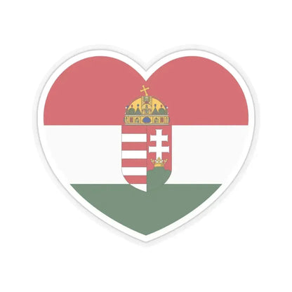 Heart Flag of Hungary 1915-1918, 1919-1946 - STICKER Vinyl Kiss-Cut Decal 6 Inch Transparent - The Sticker Space