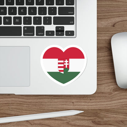 Heart Flag of Hungary 1918-1919 - STICKER Vinyl Die-Cut Decal-The Sticker Space