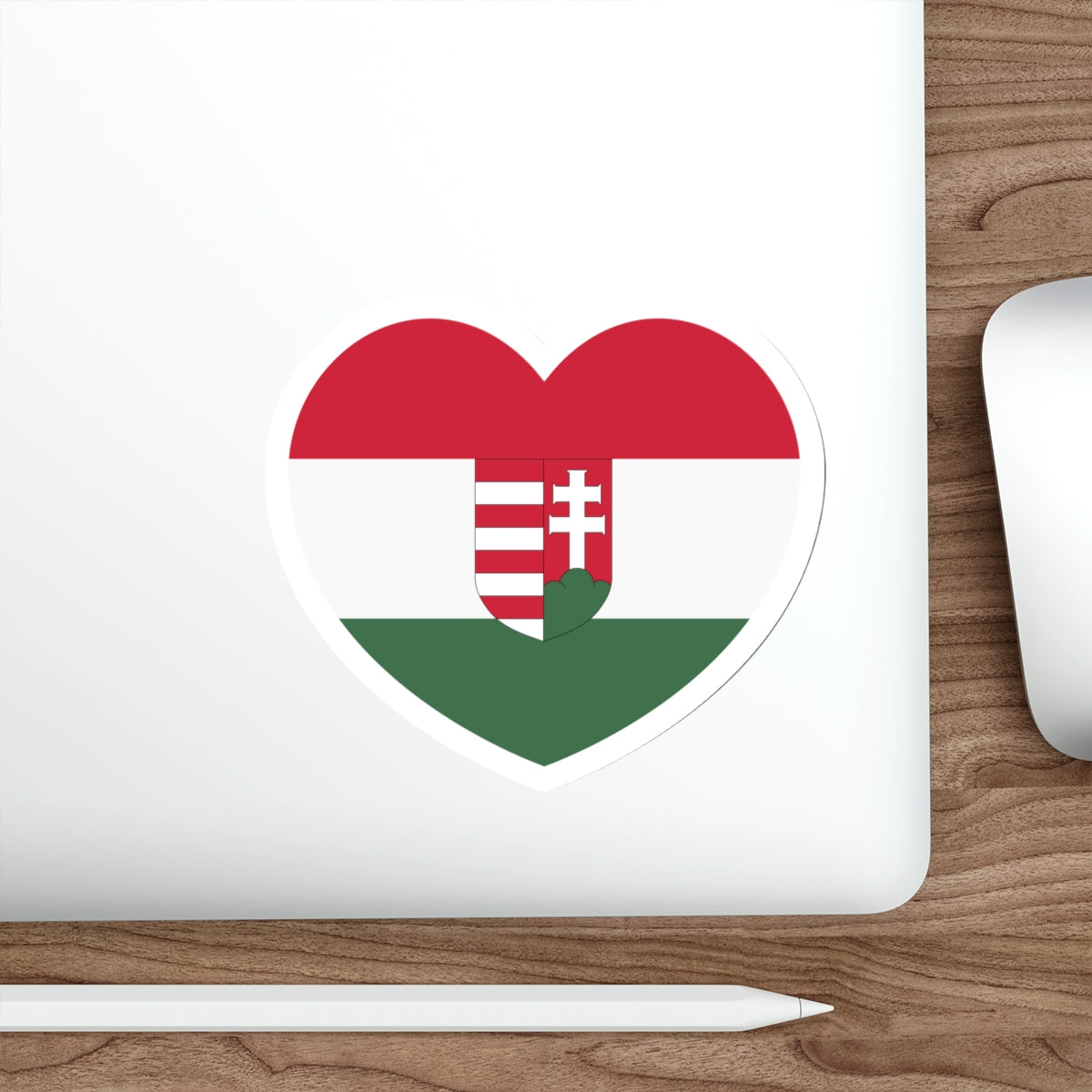 Heart Flag of Hungary 1918-1919 - STICKER Vinyl Die-Cut Decal-The Sticker Space