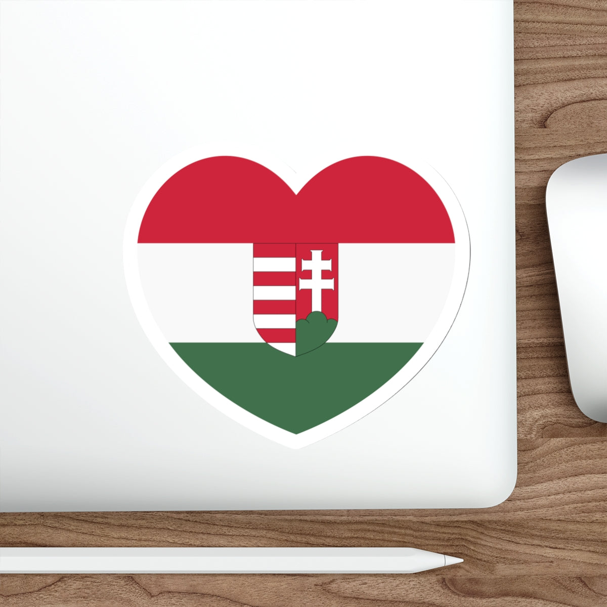 Heart Flag of Hungary 1918-1919 - STICKER Vinyl Die-Cut Decal-The Sticker Space