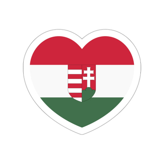 Heart Flag of Hungary 1918-1919 - STICKER Vinyl Die-Cut Decal-White-The Sticker Space