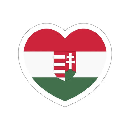 Heart Flag of Hungary 1918-1919 - STICKER Vinyl Die-Cut Decal White Die-Cut 3 Inch - The Sticker Space