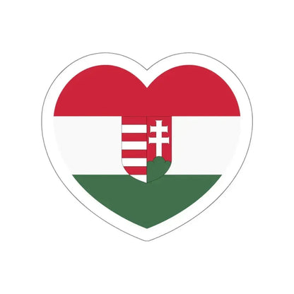 Heart Flag of Hungary 1918-1919 - STICKER Vinyl Die-Cut Decal White Die-Cut 5 Inch - The Sticker Space