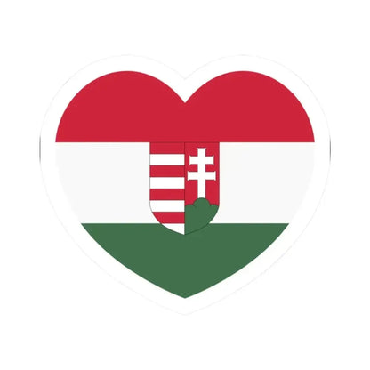 Heart Flag of Hungary 1918-1919 - STICKER Vinyl Kiss-Cut Decal 2 Inch White - The Sticker Space
