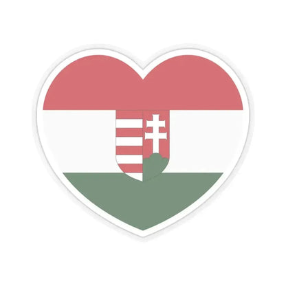 Heart Flag of Hungary 1918-1919 - STICKER Vinyl Kiss-Cut Decal 3 Inch Transparent - The Sticker Space