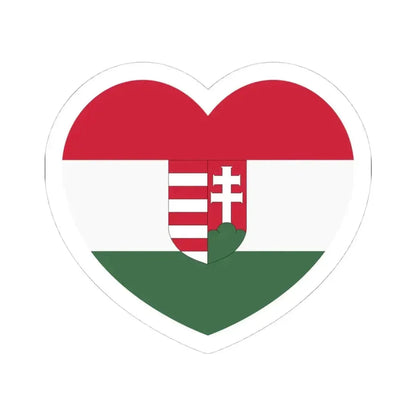 Heart Flag of Hungary 1918-1919 - STICKER Vinyl Kiss-Cut Decal 4 Inch White - The Sticker Space