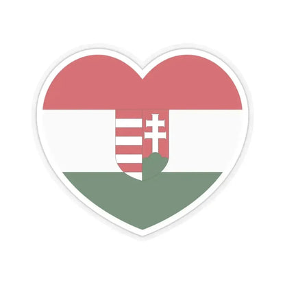 Heart Flag of Hungary 1918-1919 - STICKER Vinyl Kiss-Cut Decal 6 Inch Transparent - The Sticker Space