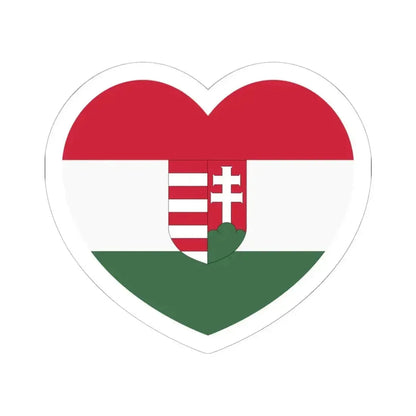 Heart Flag of Hungary 1918-1919 - STICKER Vinyl Kiss-Cut Decal 6 Inch White - The Sticker Space