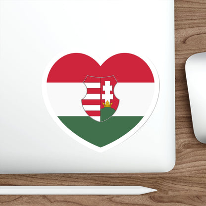 Heart Flag of Hungary 1946-1949, 1956-1957 - STICKER Vinyl Die-Cut Decal-The Sticker Space