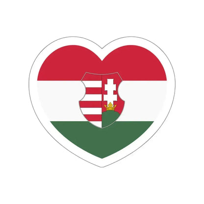 Heart Flag of Hungary 1946-1949, 1956-1957 - STICKER Vinyl Die-Cut Decal White Die-Cut 5 Inch - The Sticker Space