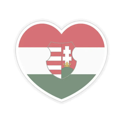 Heart Flag of Hungary 1946-1949, 1956-1957 - STICKER Vinyl Kiss-Cut Decal 2 Inch Transparent - The Sticker Space